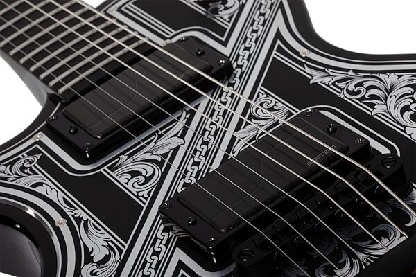 Schecter Solo II Przym Palladium Electric Guitar, Left-Handed, Gloss Black, Action Position Back