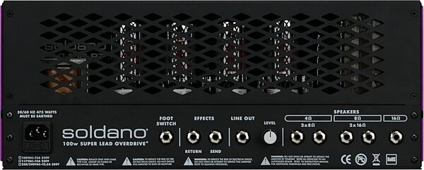 Soldano SLO 100R Guitar Amplifier Head (100 Watts), New, Action Position Back