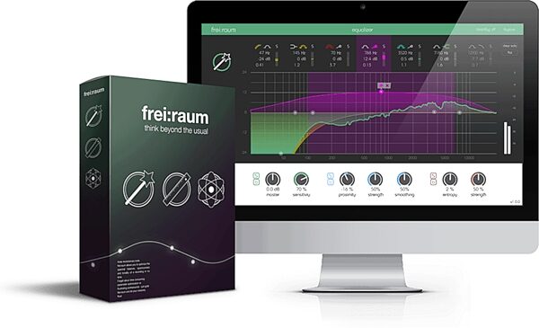 Sonible frei:raum Equalizer Audio Plug-in Software, Digital Download, Action Position Back