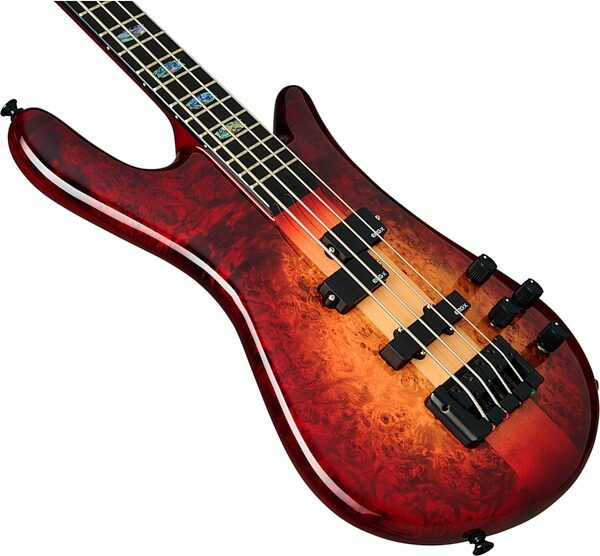 Spector Euro 4 Custom Electric Bass (with Gig Bag), Natural Red Burst Gloss, Action Position Back