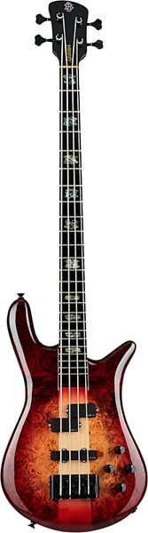 Spector Euro 4 Custom Electric Bass (with Gig Bag), Natural Red Burst Gloss, Action Position Back
