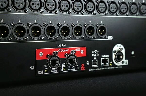 Allen and Heath SQ Dante 64x64 Network Card for SQ Mixers and AHM Processors, In Use