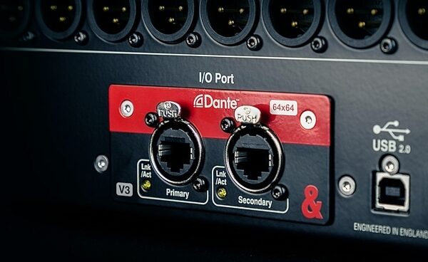 Allen and Heath SQ Dante 64x64 Network Card for SQ Mixers and AHM Processors, In Use