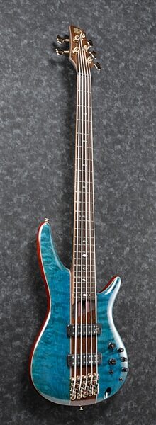 Ibanez SR2405W Premium Electric Bass, 5-String (with Gig Bag), Angled Side