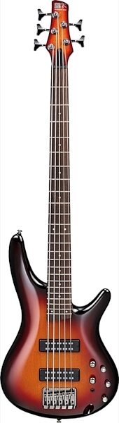 Ibanez SR375E Electric Bass, 5-String, Aged Whiskey Burst