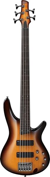 Ibanez SR375F Fretless Electric Bass (5-String), Brown Burst