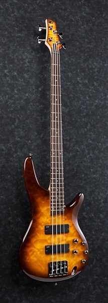 Ibanez SR400QM Quilt Top Electric Bass, Brown Burst Side