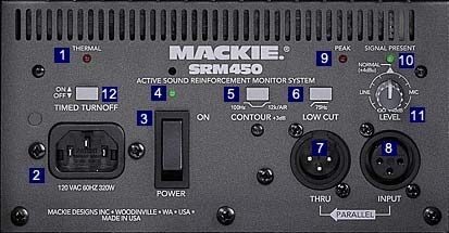 Mackie SRM450 Active Monitor, Rear Panel