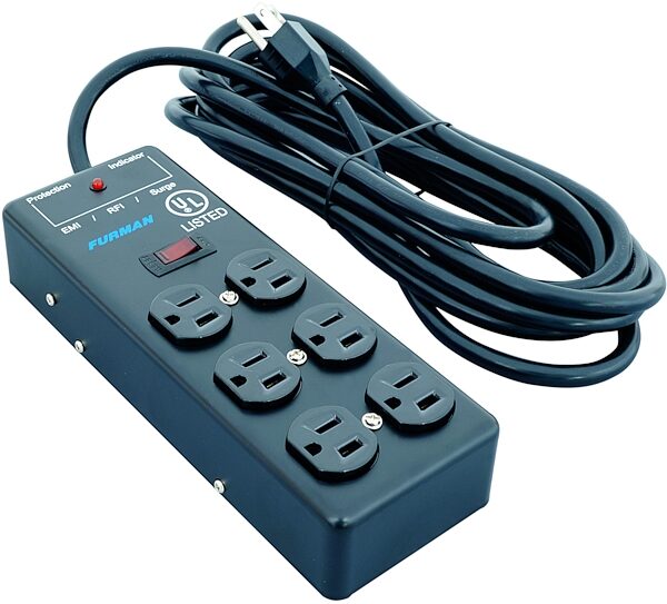 Furman SS6B Surge Block with 6 AC Outlets, With Power Cable