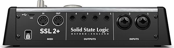 Solid State Logic SSL 2+ MKII 2x4 USB-C Audio Interface, New, Action Position Back