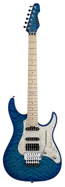 ESP LTD Elite ST1 FR Electric Guitar (with Case), Maple Fingerboard, Aqua Marine
