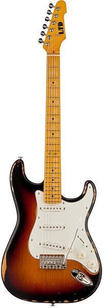 ESP LTD ST203M Maple Electric Guitar, Distressed 3-Tone Sunburst
