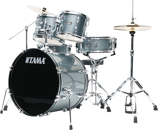 Tama Stagestar Complete 5-Piece Drum Set, Sea Blue Mist, Action Position Back