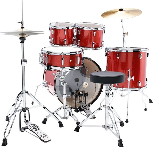 Tama Stagestar Complete 5-Piece Drum Set, Candy Red Sparkle, Action Position Back