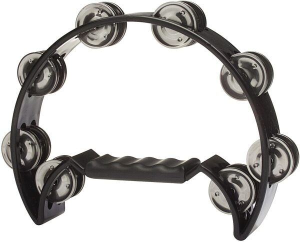 Stagg Half Moon Tambourine, Black, Action Position Back