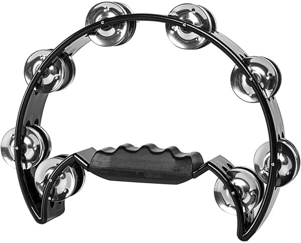 Stagg Half Moon Tambourine, Black, Action Position Back