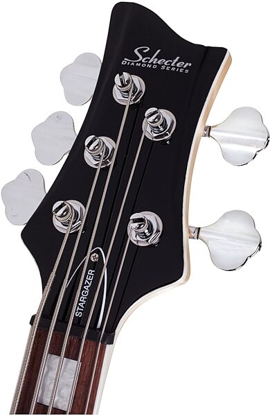 Schecter Stargazer-5 5-String Electric Bass, Black - Headstock