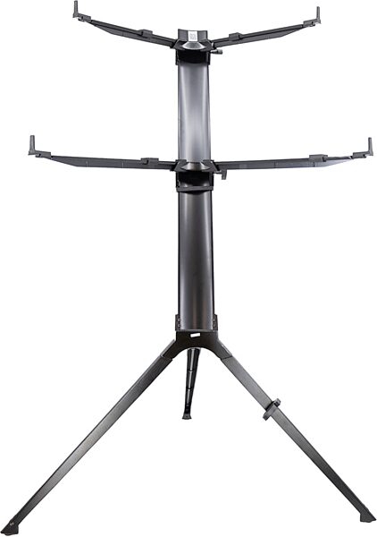 Quik Lok Stay Intruder 2-Tier Keyboard Stand, Black, Action Position Back