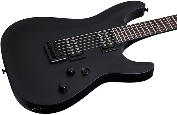 Schecter Stealth C-1 Electric Guitar, Satin Black - Body Angle