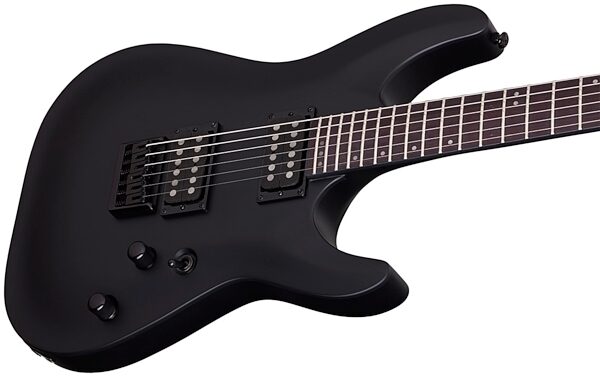 Schecter Stealth C-1 Electric Guitar, Satin Black - Body Top Angle