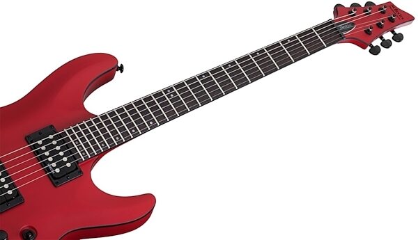 Schecter Stealth C-1 Electric Guitar, Satin Red - Neck