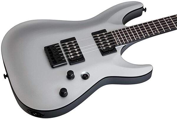 Schecter Stealth C-1 Electric Guitar, Satin Silver - Body Angle