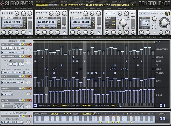 Sugar Bytes Consequence Arpeggiator and Chord-Sequencer Software, Digital Download, Screenshot Front