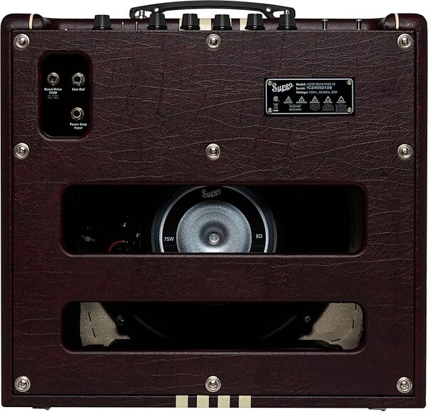 Supro Delta King 12 Guitar Combo Amplifier (15 Watts, 1x12"), Limited Edition Burgundy/Cream, Action Position Back