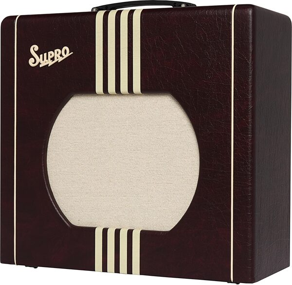 Supro Delta King 12 Guitar Combo Amplifier (15 Watts, 1x12"), Limited Edition Burgundy/Cream, Action Position Back