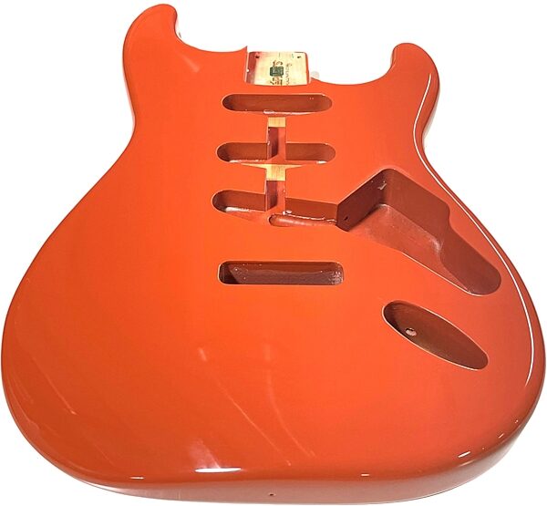 Allparts Alder Stratocaster Guitar Body, Fiesta Red, SBF-FR, Action Position Back