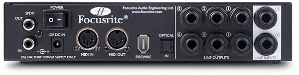 Focusrite Saffire Pro 24 DSP FireWire Audio Interface with VRM Technology, Rear