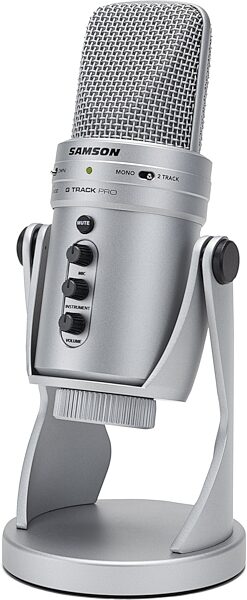 Samson G-Track Pro Studio USB Condenser Microphone, Silver, Action Position Back