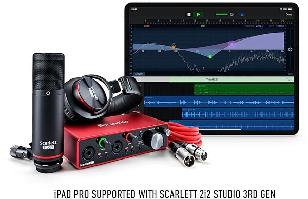 Focusrite Scarlett 2i2 Studio 3rd Gen Recording Package, New, Supported with iPad Pro