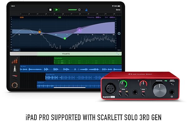 Focusrite Scarlett Solo 3rd Gen USB Audio Interface, New, Supported with iPad Pro