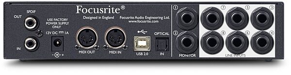 Focusrite Scarlett 18i6 USB Audio Interface, Rear