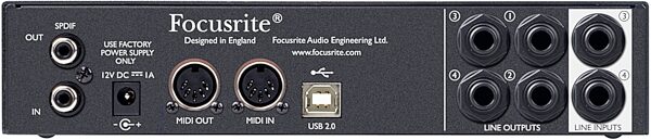 Focusrite Scarlett 8i6 USB Audio Interface, Rear