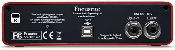 Focusrite Scarlett 2i2 USB Audio Interface, Rear