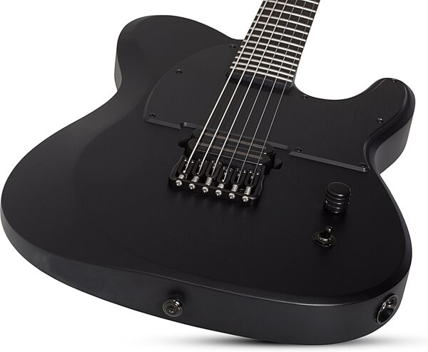 Schecter PT Black Ops Electric Guitar, Satin Black Open Pore, Action Position Back