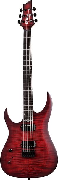 Schecter Sunset-6 Extreme Electric Guitar, Left-Handed, Scarlet Burst, Action Position Back