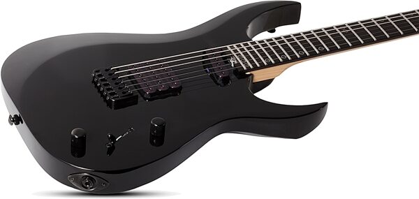 Schecter Sunset-6 Triad Electric Guitar, Gloss Black, Action Position Back