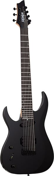 Schecter Sunset-7 Triad Electric Guitar, Left-Handed (7-String), Gloss Black, Main Back