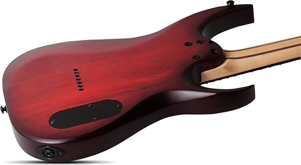Schecter Sunset-7 Extreme Electric Guitar, Left-Handed, Scarlet Burst, Action Position Back