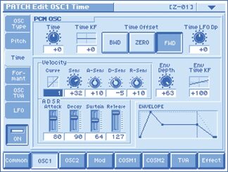 Roland V-Synth V Synthesizer, Screen Shot Oscillator