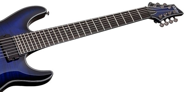 Schecter Blackjack SLS C-7 Electric Guitar, 7-String, See-Thru Blue Burst - Neck