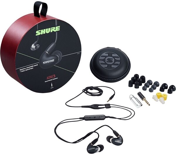 Shure AONIC 5 Sound Isolating Earphones, Black, SE53BABK+UNI, Alt