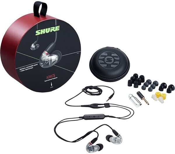Shure AONIC 5 Sound Isolating Earphones, Clear, SE53BACL+UNI, Warehouse Resealed, Alt