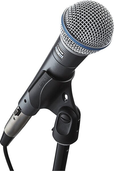 Shure Beta 58A Supercardioid Dynamic Microphone, With Tripod Boom Mic Stand, View4