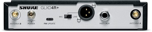 Shure GLXD124R+ Digital Wireless Combo Wireless Rack System with SM58 and WL185, Z3, View