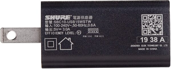 Shure SBC10-USBC Wall Charger Power Adapter, New, Action Position Back