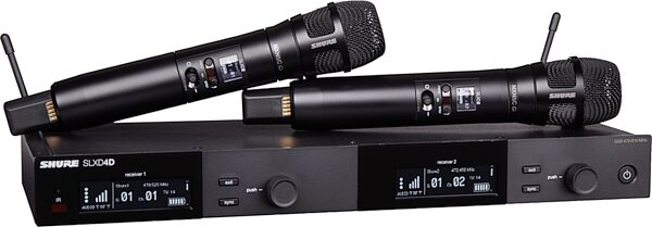 Shure SLXD24D Dual Wireless System with Nexadyne 8/C Cardioid Dynamic Microphones, Band G58, Action Position Back